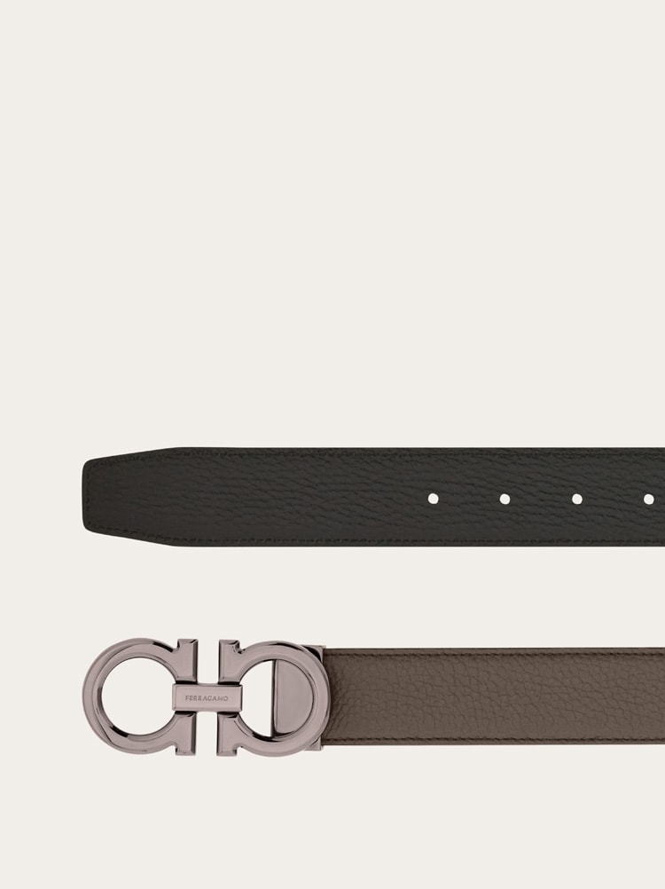Reversible and adjustable Gancini belt Gallery image 2
