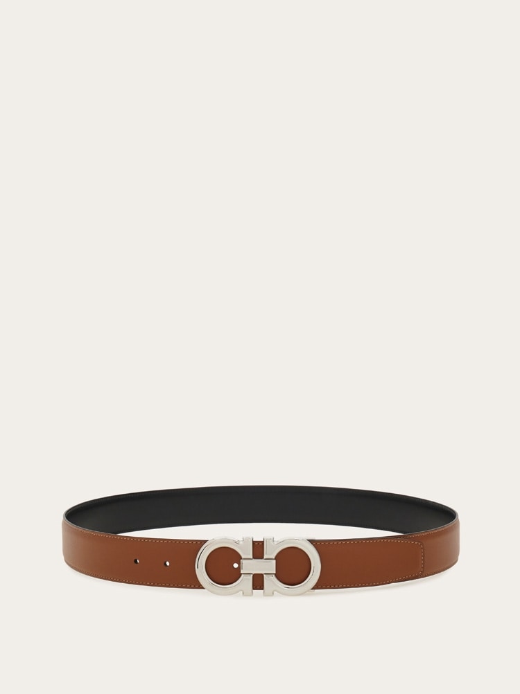 Reversible and adjustable Gancini belt Gallery image 3