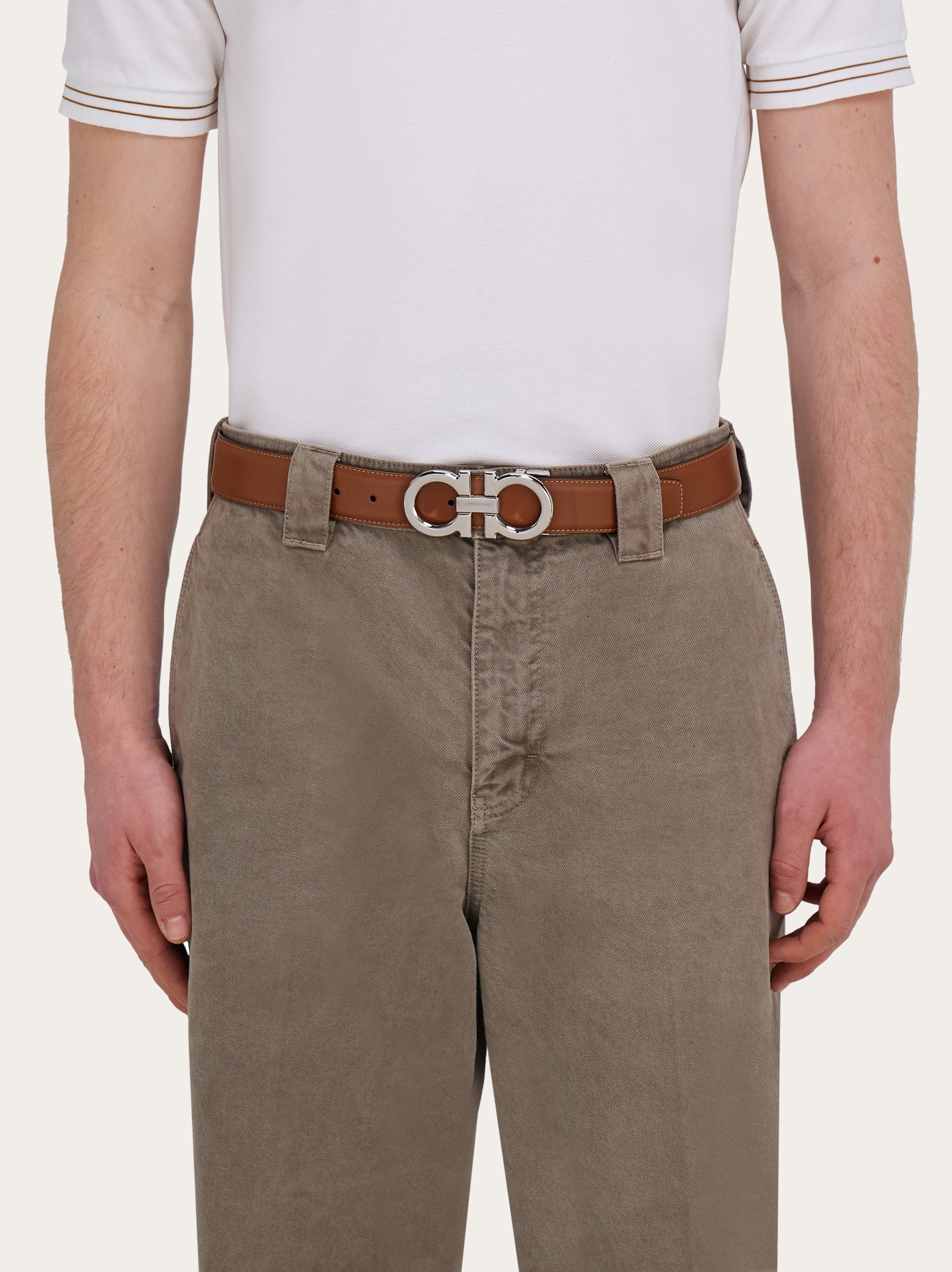 Reversible and adjustable Gancini belt - Men | Ferragamo