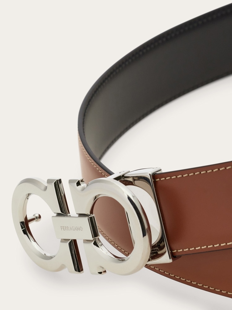 Reversible and adjustable Gancini belt Gallery image 5