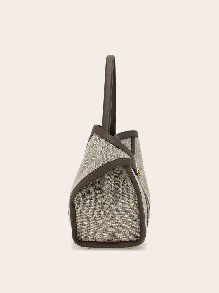 Hug soft shoulder bag  with leather trims (L) Gallery image 4