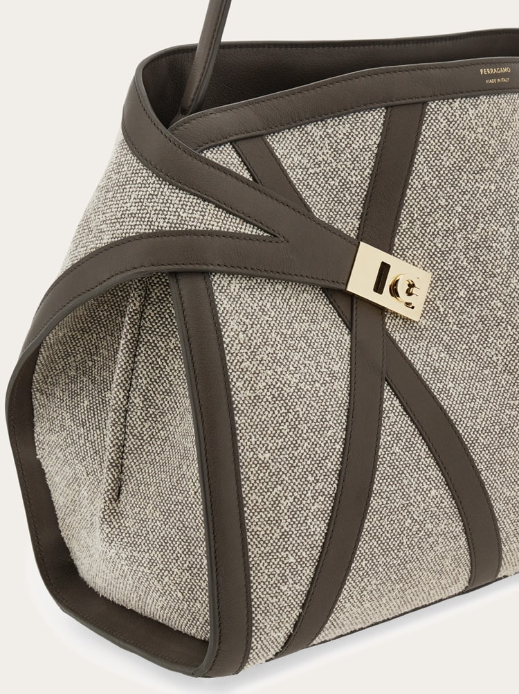 Hug soft shoulder bag  with leather trims (L) Gallery image 7