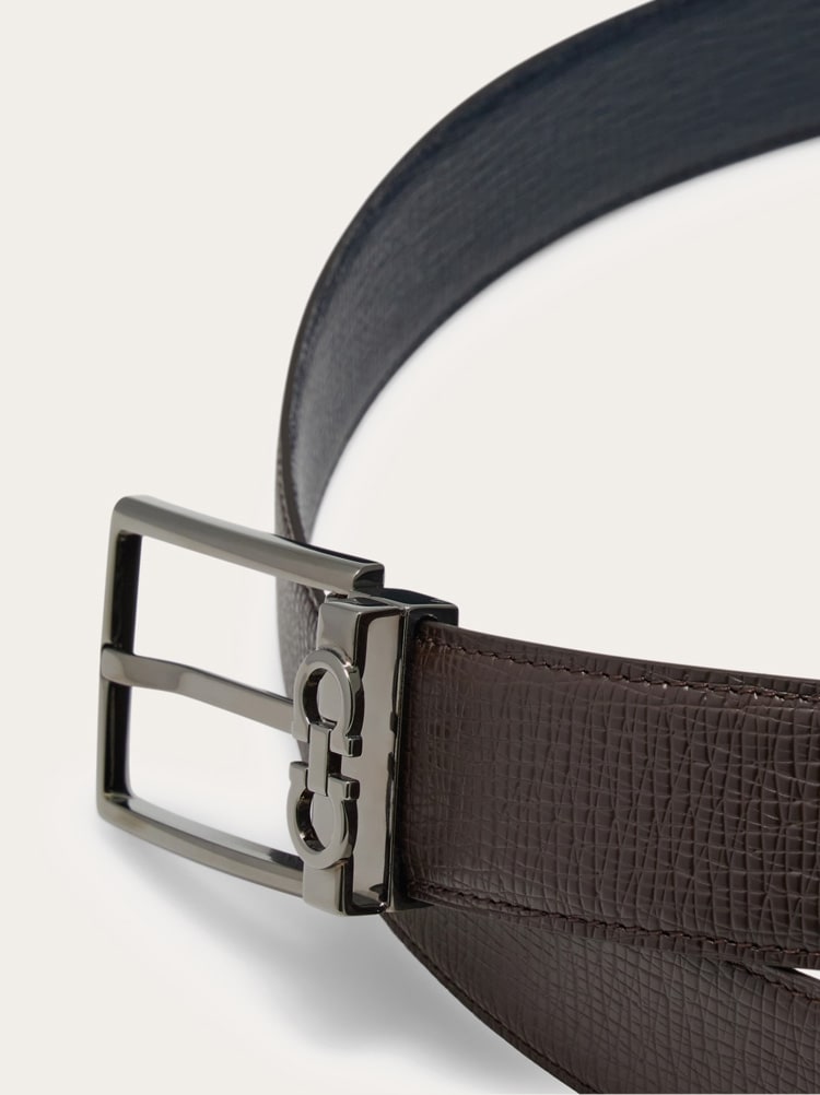 Reversible and adjustable Gancini belt Gallery image 5