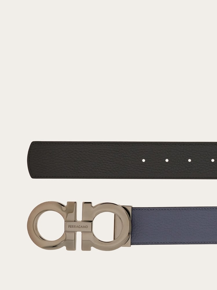 Reversible and adjustable Gancini belt Gallery image 2