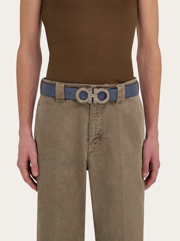 Reversible and adjustable Gancini belt Gallery image 4