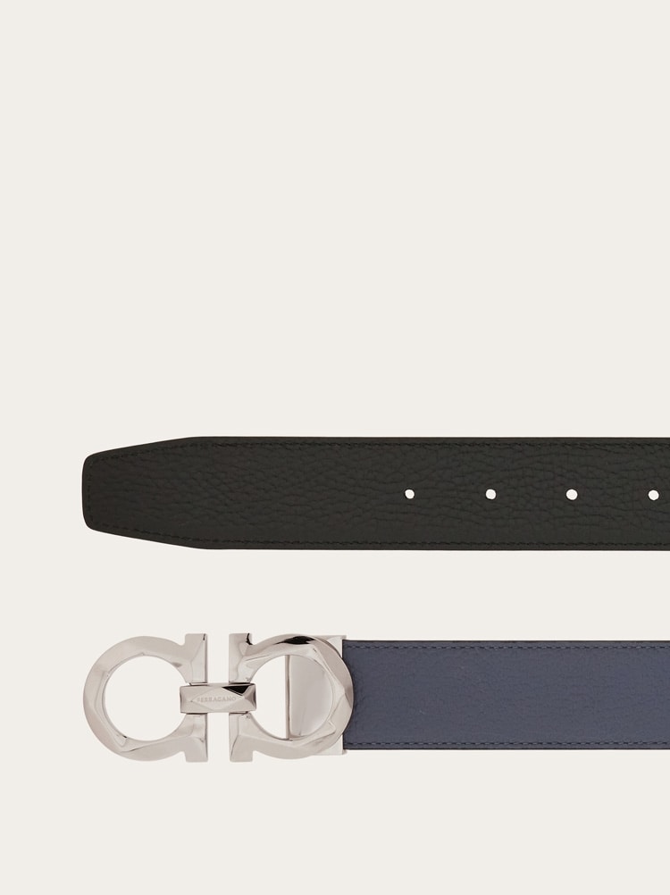 Reversible and adjustable Gancini belt Gallery image 2