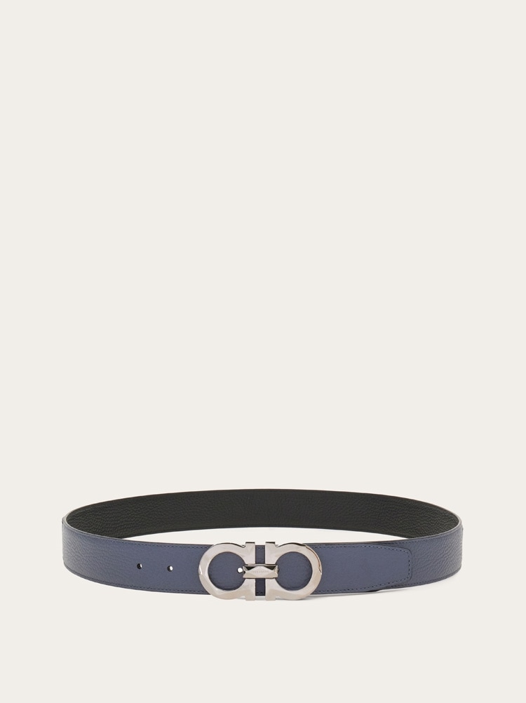 Reversible and adjustable Gancini belt Gallery image 3