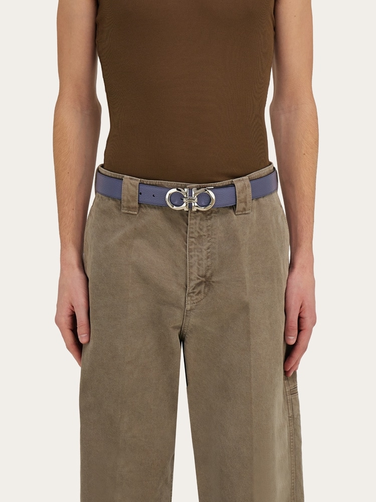 Reversible and adjustable Gancini belt Gallery image 4