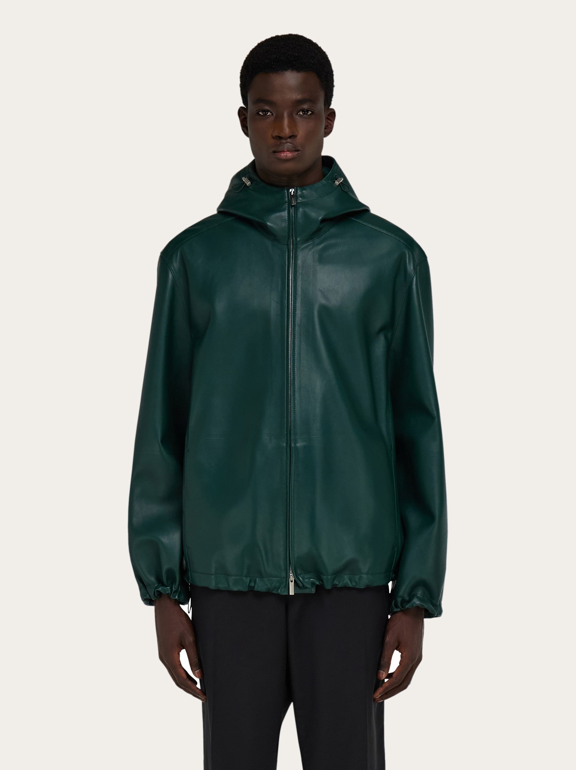 [Salvatore Ferragamo]ナッパレザーバイカージャケット Nappa leather jacket - Men | Ferragamo