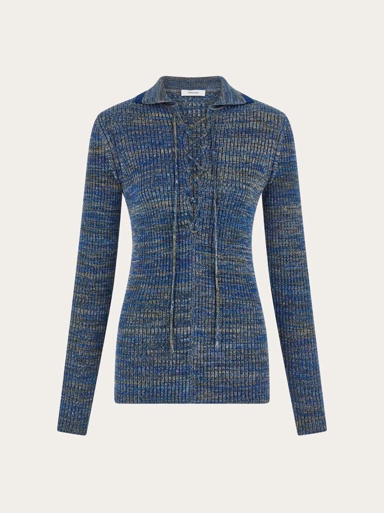 Knitted top with lace detail Gallery image 1