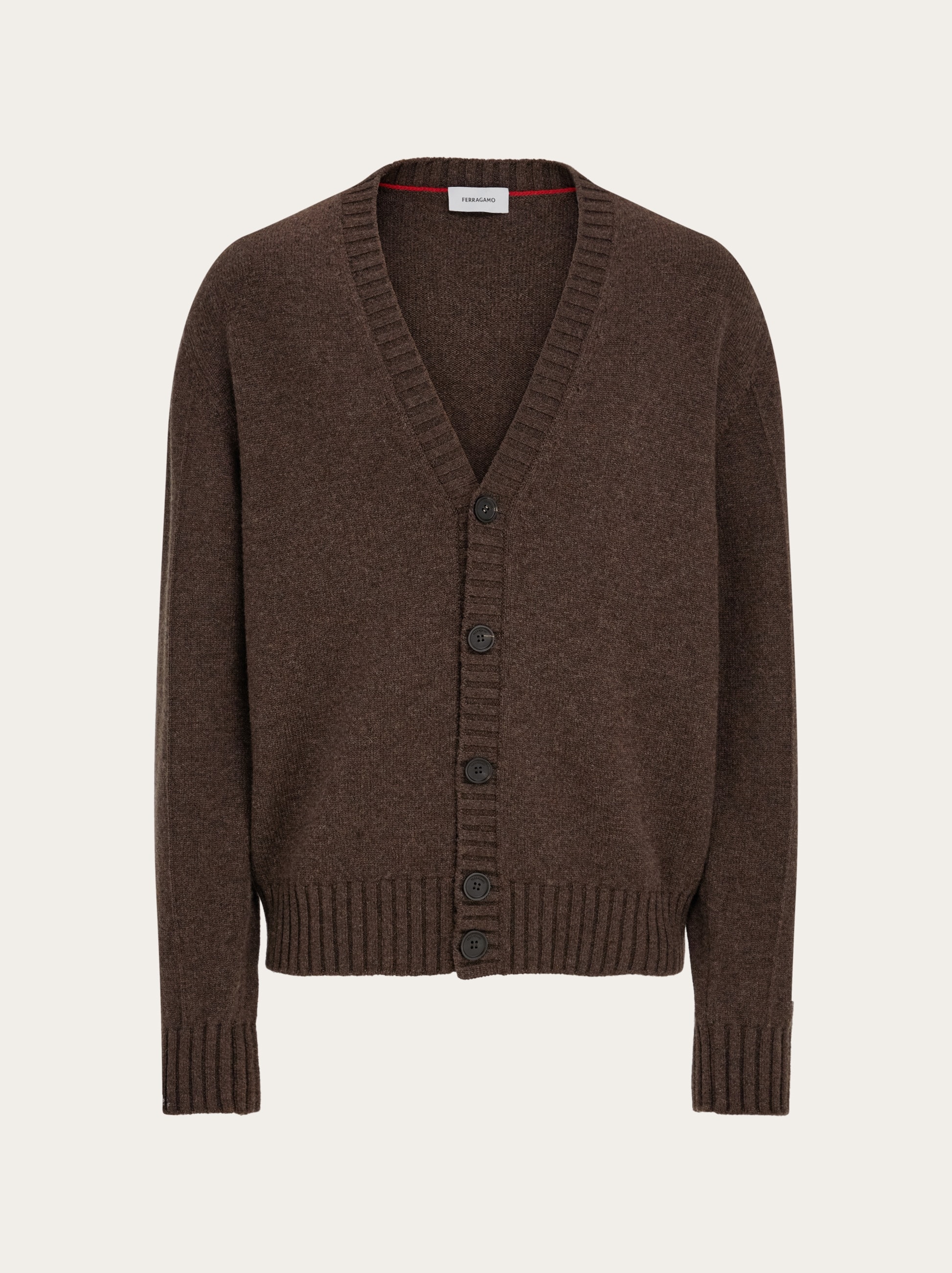 Tシャツ・カットソー SALVATORE FERRAGAMO Brown Cashmere Cardigan Long-sleeve cashmere cardigan | Emporium