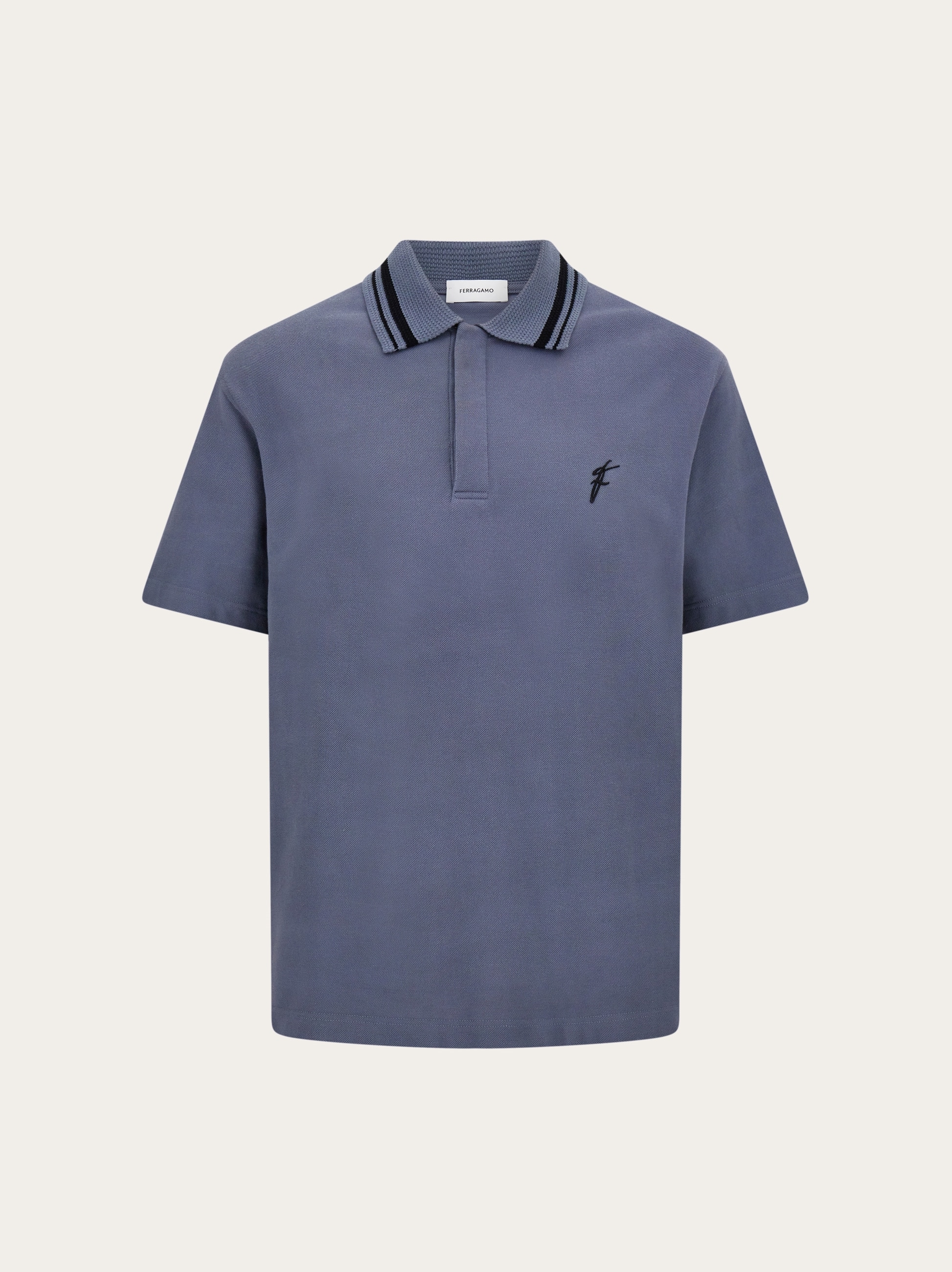 Polo with embroidered F detail - Men | Ferragamo