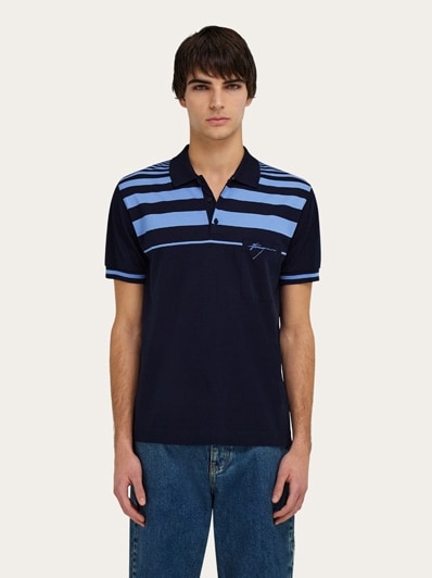 C414-84 Salvatore Ferragamo ポロシャツ メンズ M Striped polo shirt - Men | Ferragamo