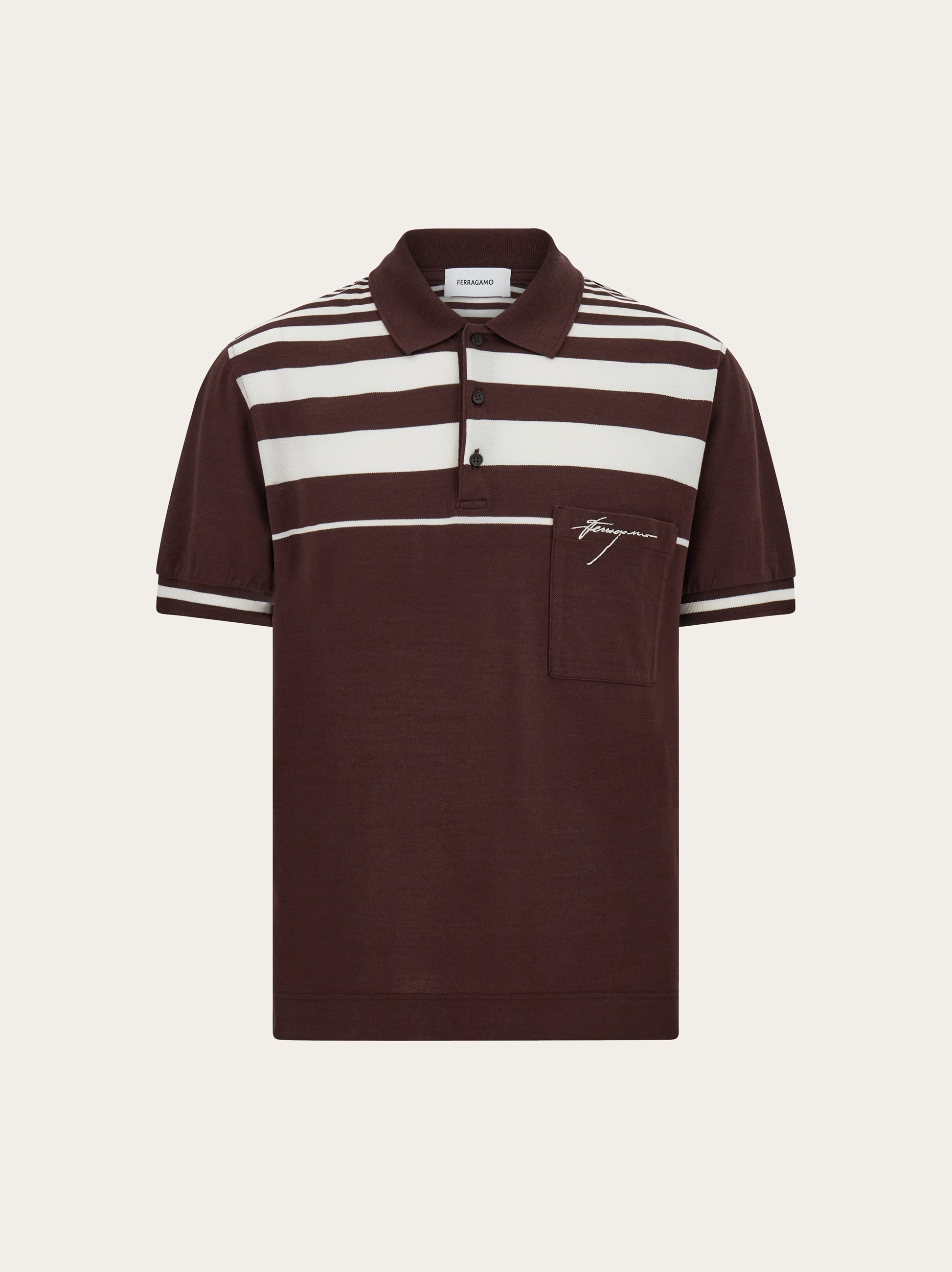 Salvatore Ferragamo ストライプ ポロシャツ XL Salvatore Ferragamo ストライプ ポロシャツ XL