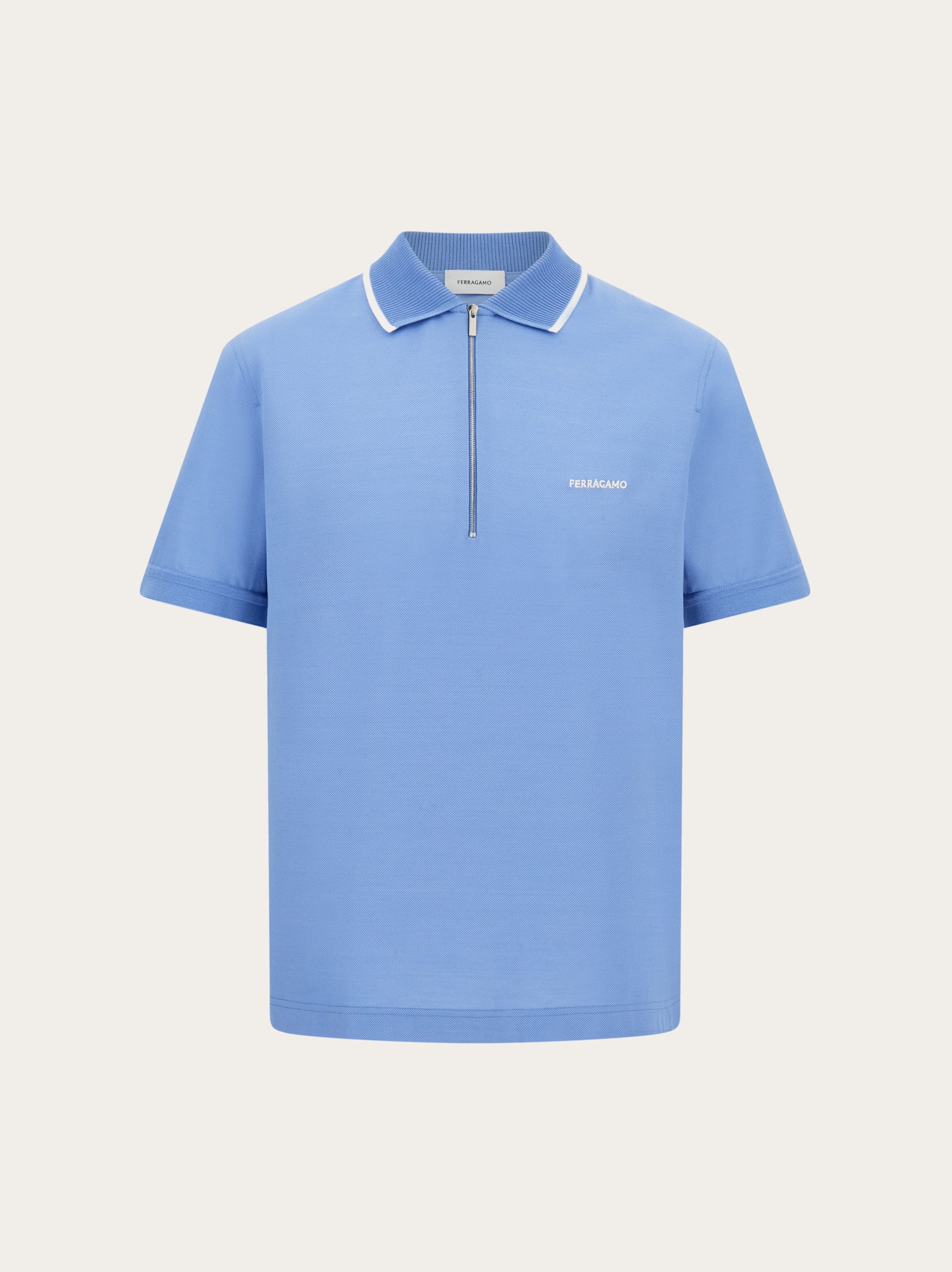 Cotton polo shirt with zip closure - Men | Ferragamo