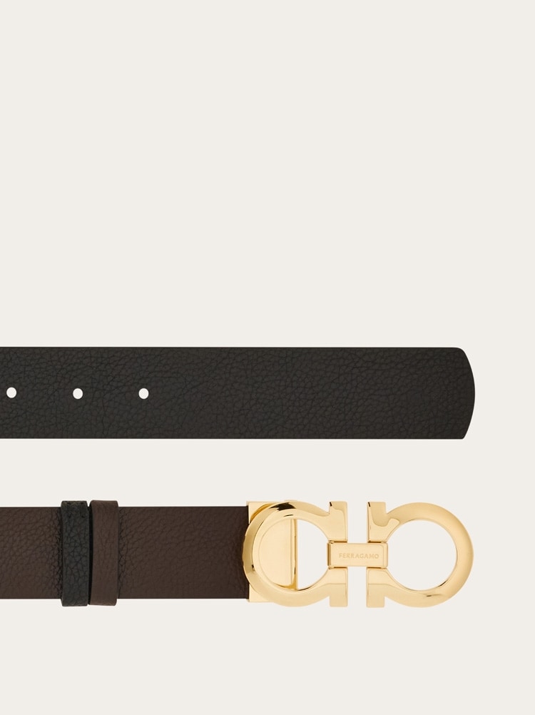 Reversible and adjustable Gancini belt Gallery image 2