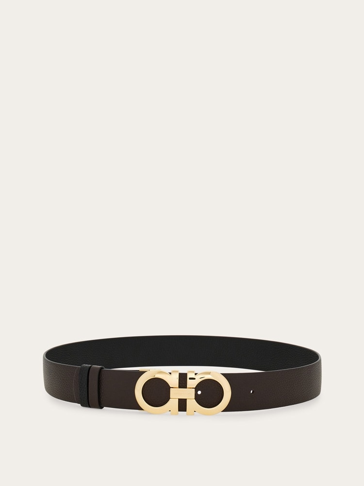 Reversible and adjustable Gancini belt Gallery image 3
