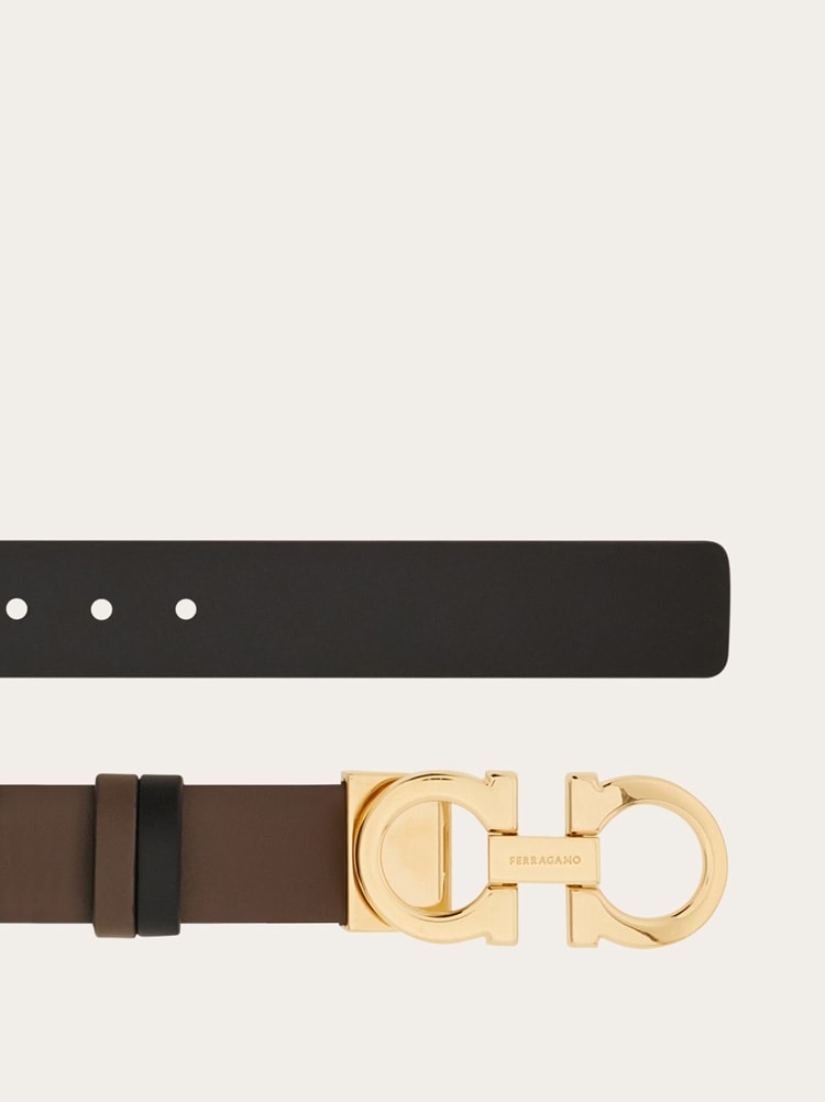 Reversible and adjustable Gancini belt Gallery image 2