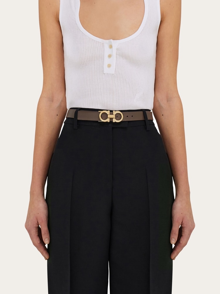 Reversible and adjustable Gancini belt Gallery image 4