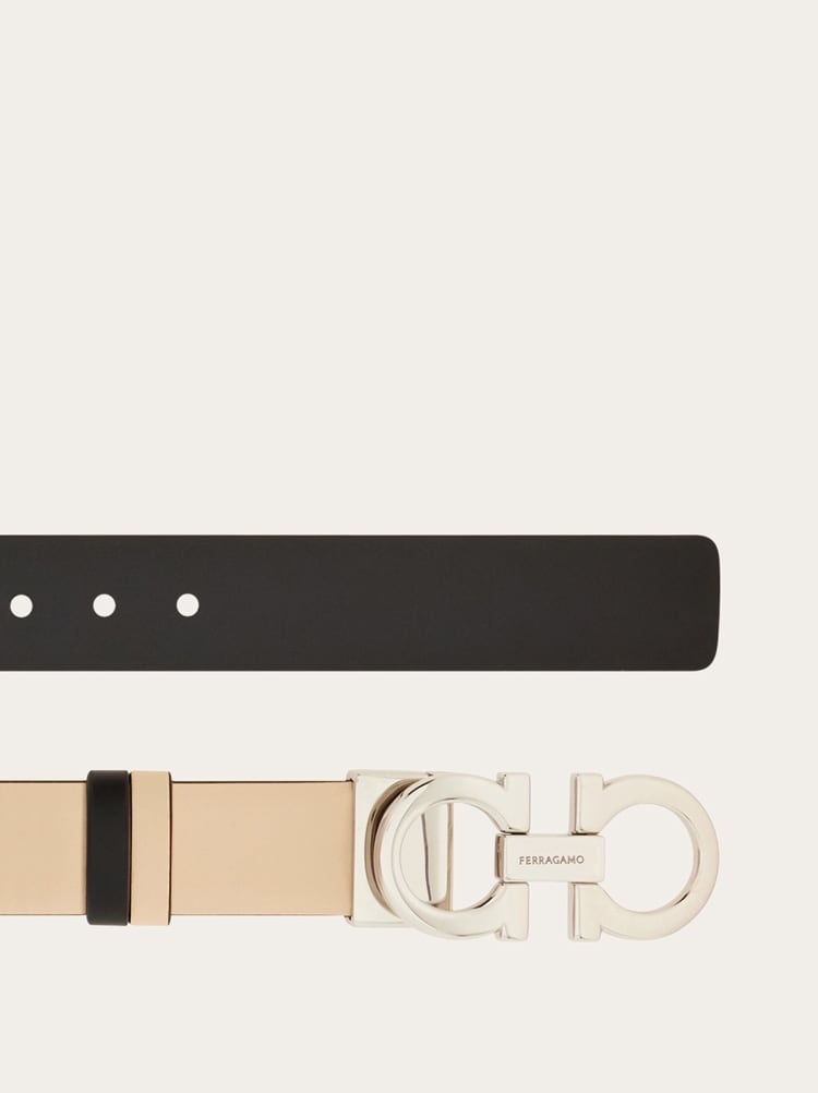 Reversible and adjustable Gancini belt Gallery image 2