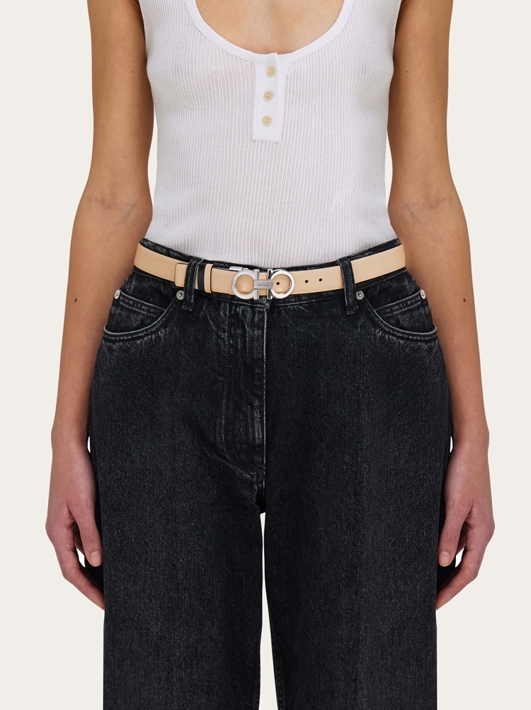 Reversible and adjustable Gancini belt Gallery image 4