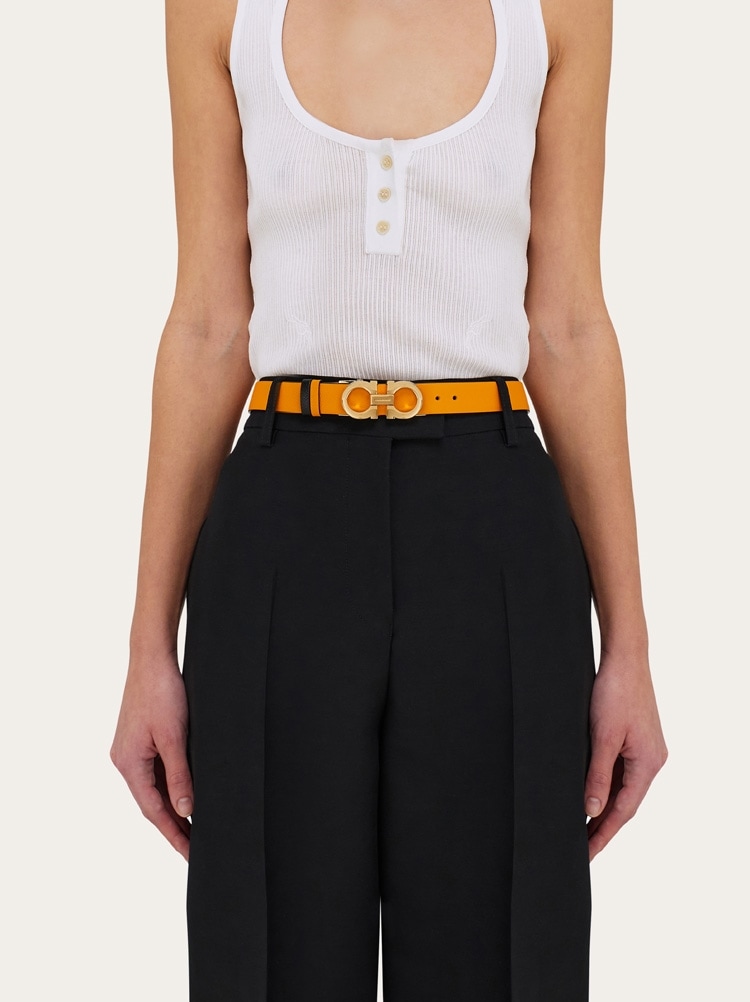 Reversible and adjustable Gancini belt Gallery image 4
