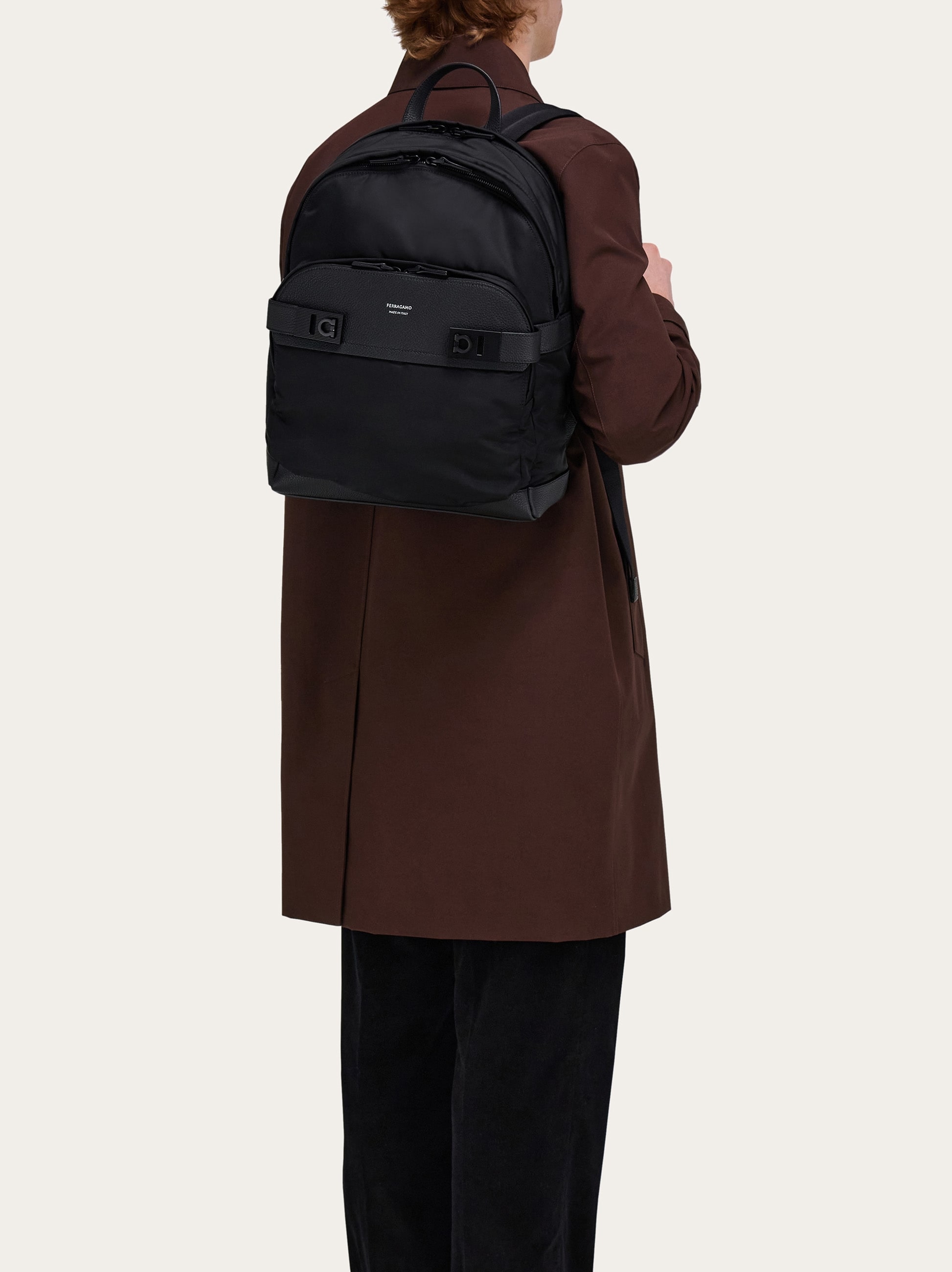 Backpack with Gancini buckles - Men | Ferragamo