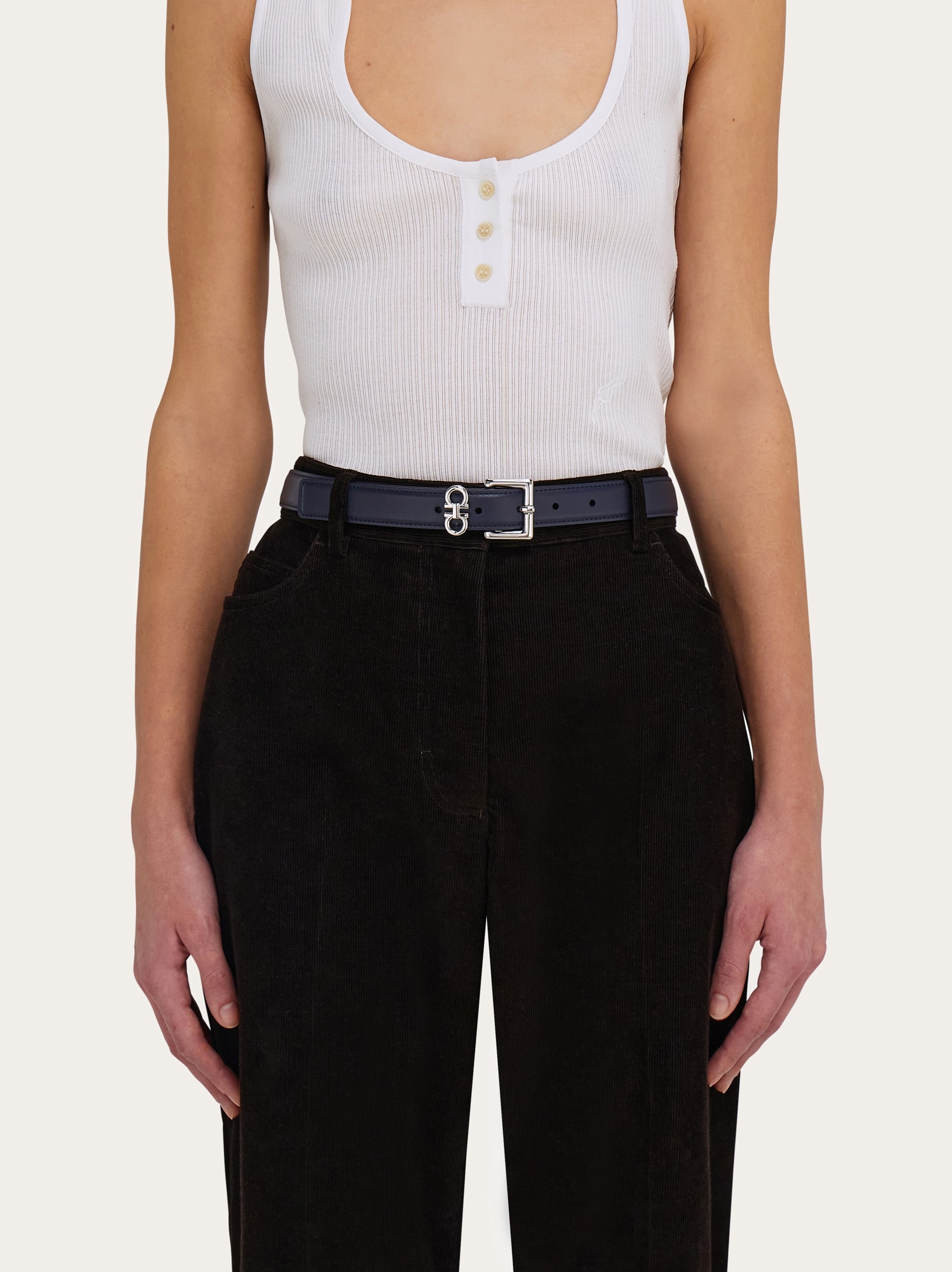 Double Gancini fixed belt - Women | Ferragamo