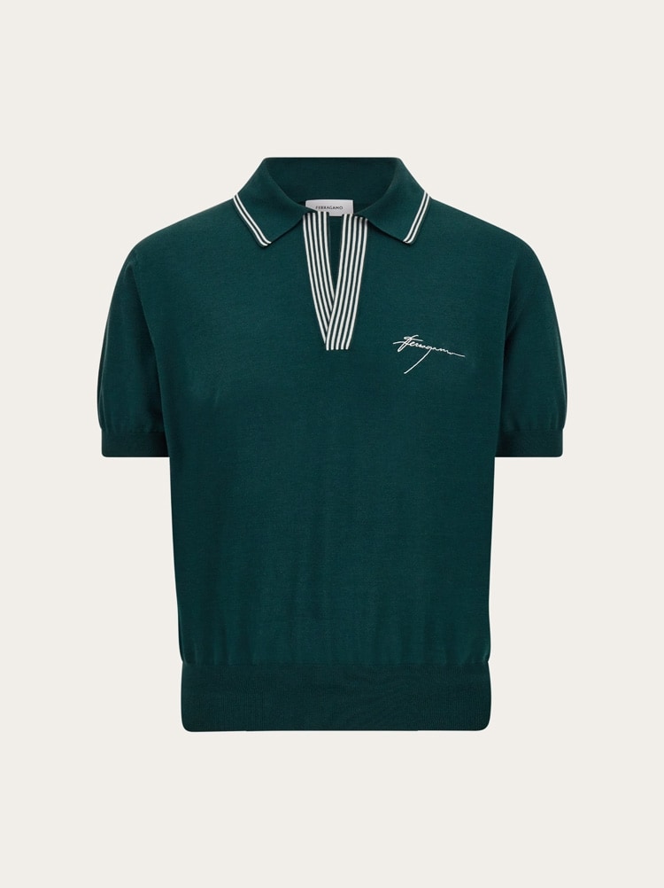 Polo en mélange de soie Gallery image 1