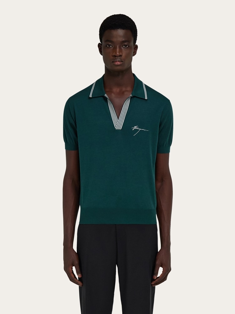 Polo en mélange de soie Gallery image 2