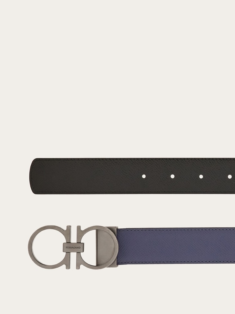 Reversible and adjustable Gancini belt Gallery image 2