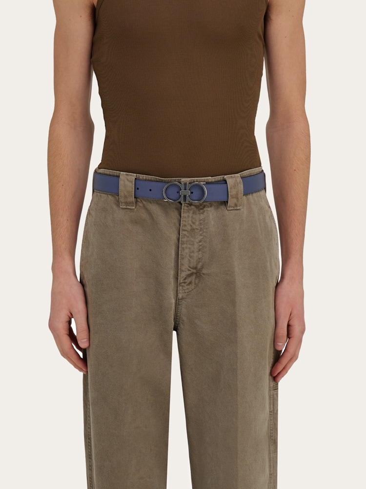 Reversible and adjustable Gancini belt Gallery image 4