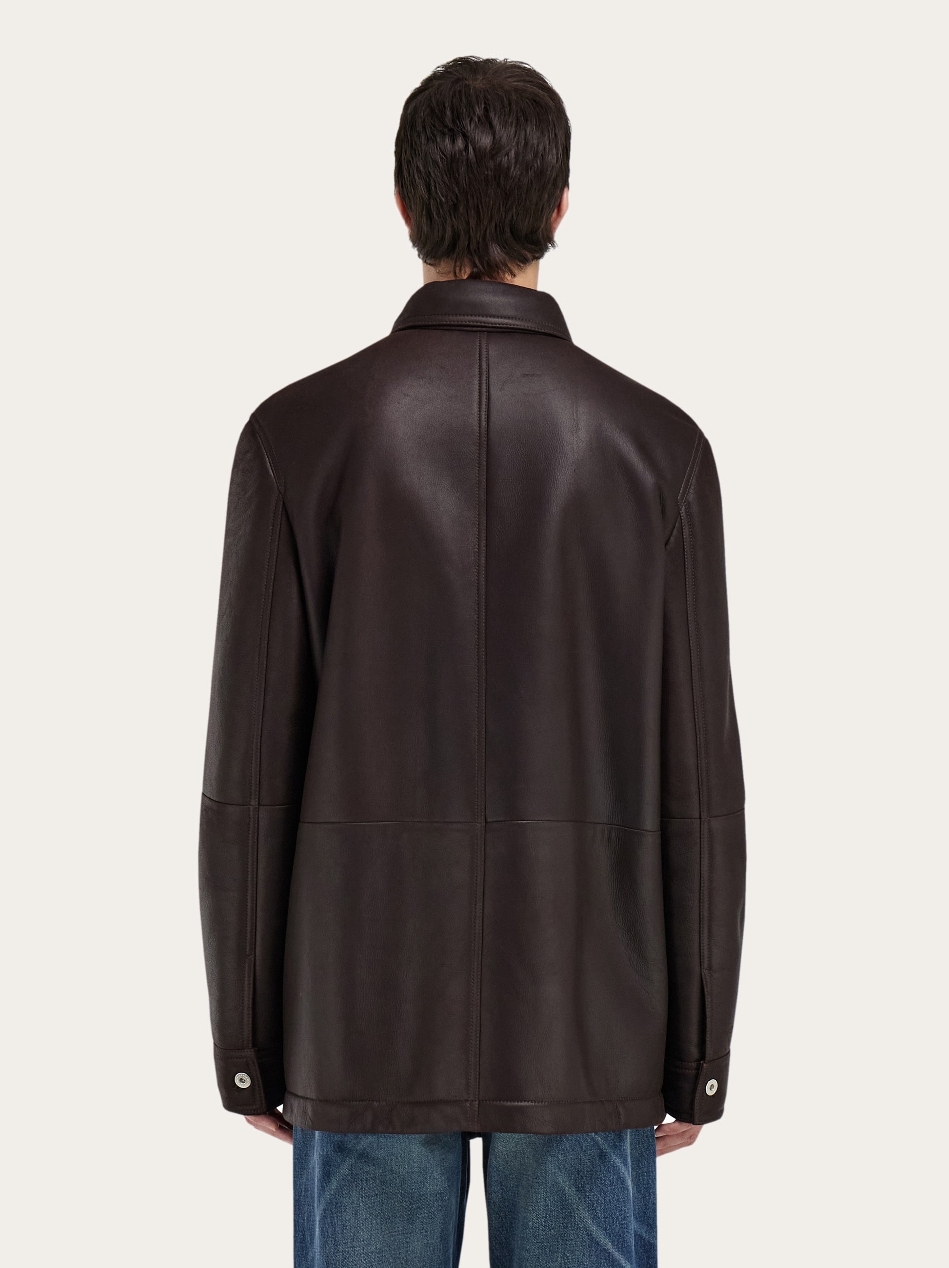 Sheepskin leather blouson - Men | Ferragamo