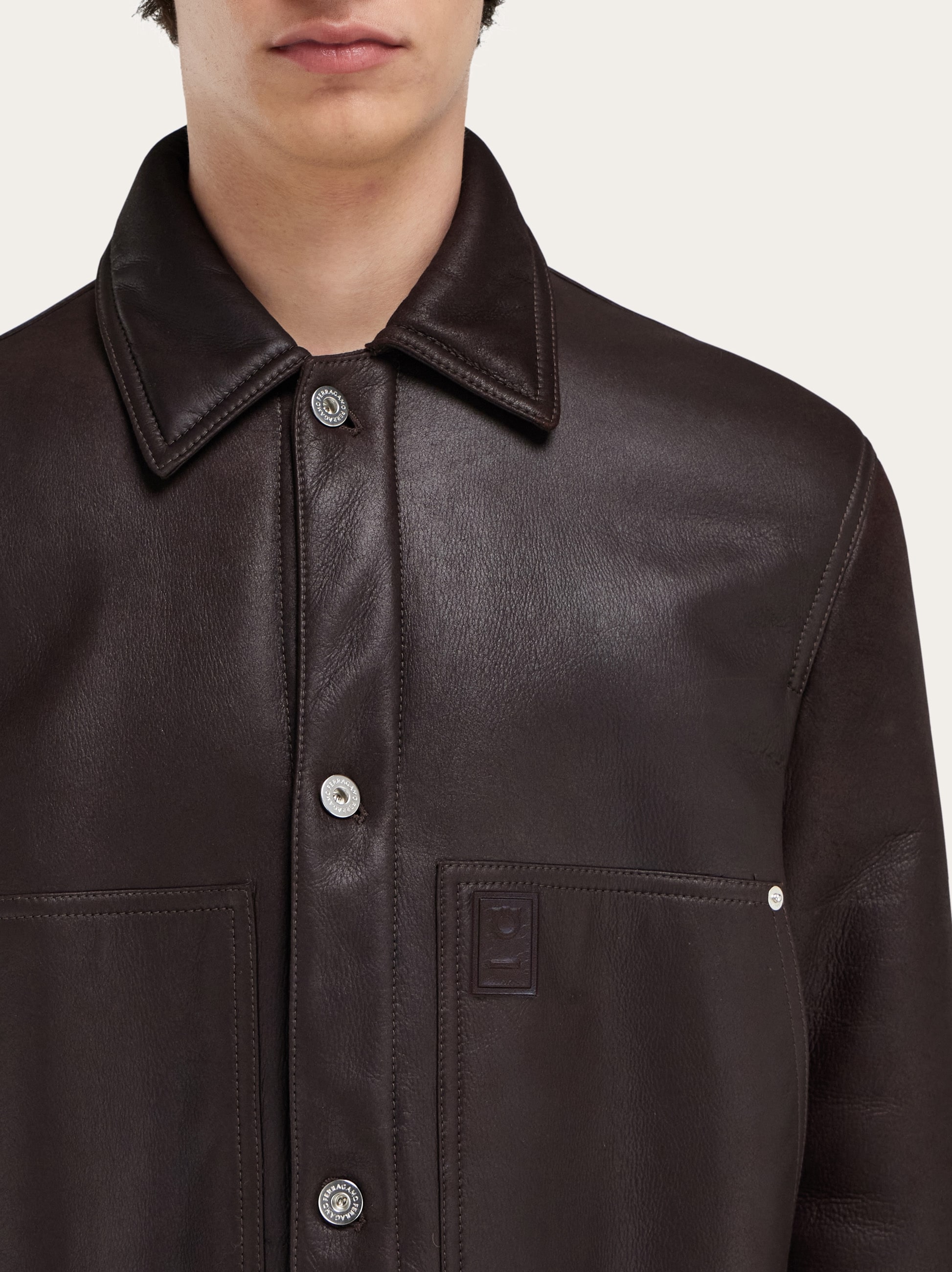 Sheepskin leather blouson - Men | Ferragamo