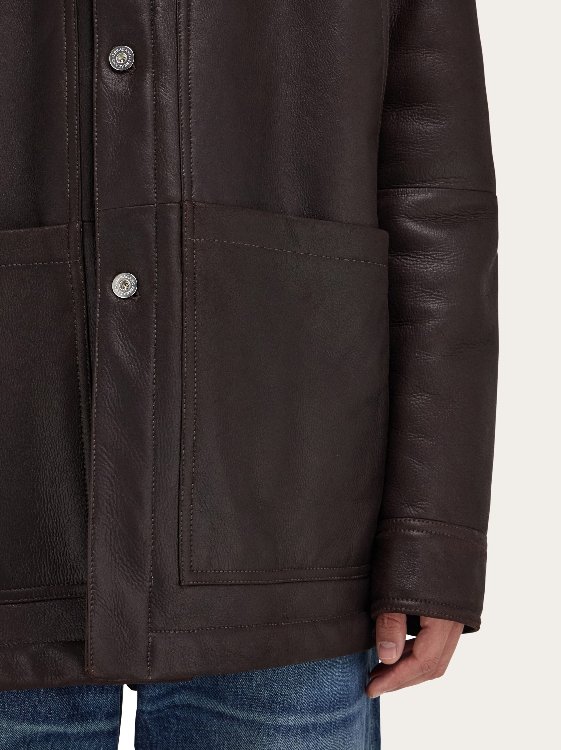 Sheepskin leather blouson - Men | Ferragamo