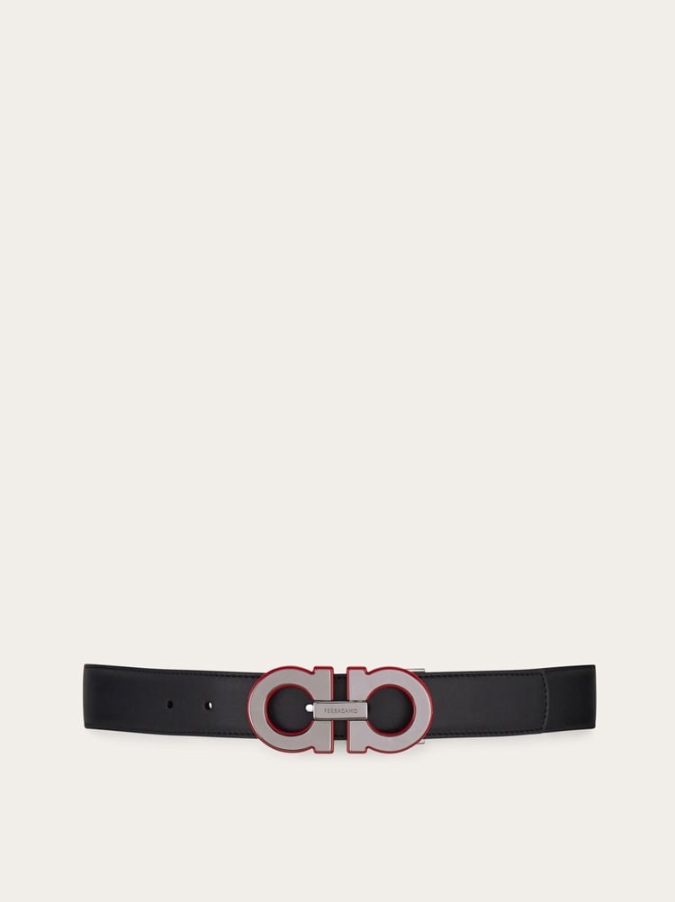 Reversible and adjustable Gancini belt Gallery image 1