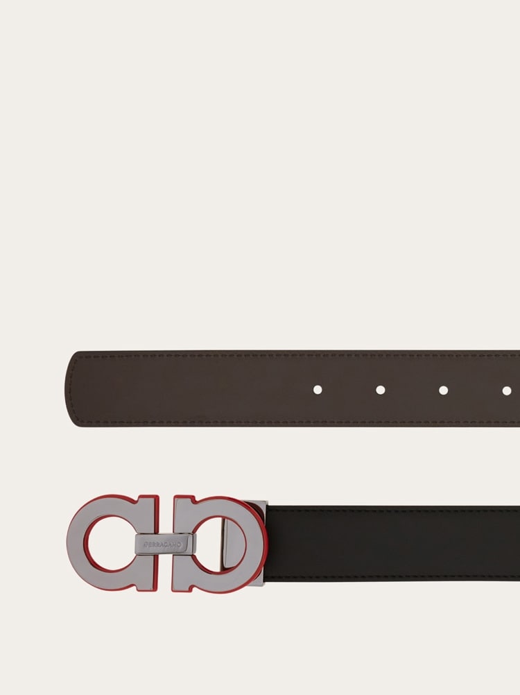 Reversible and adjustable Gancini belt Gallery image 2