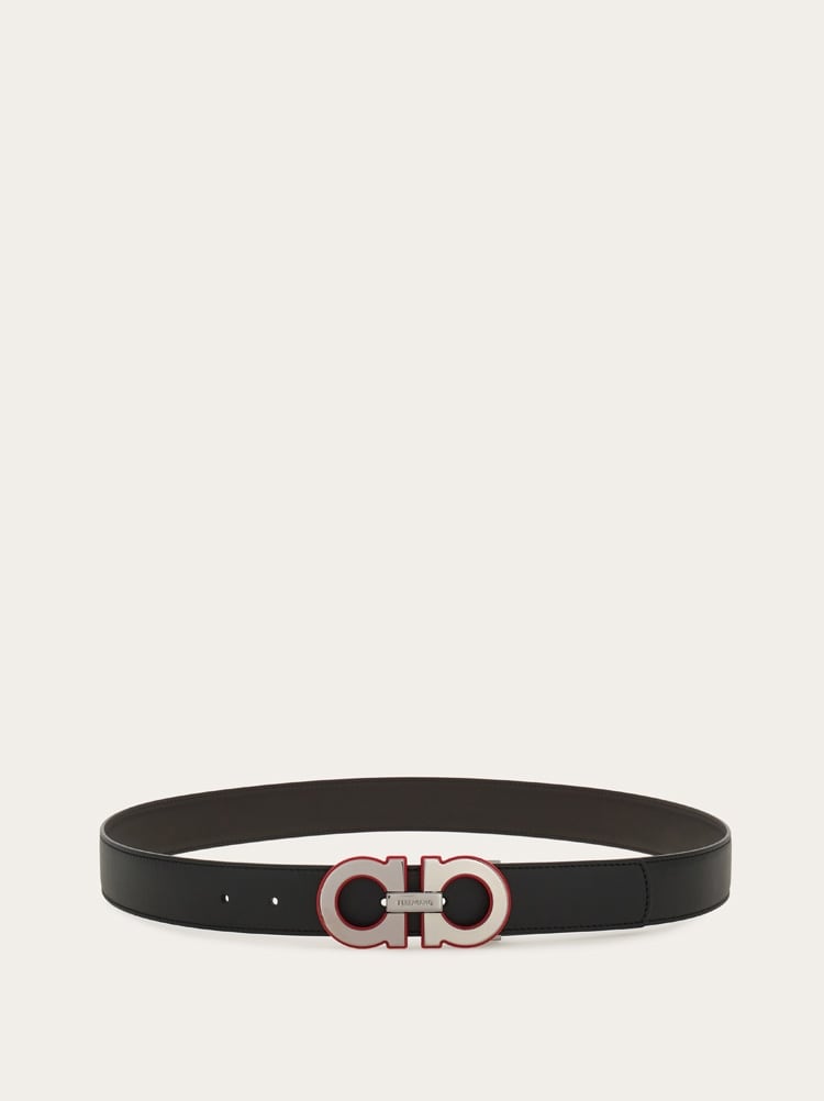 Reversible and adjustable Gancini belt Gallery image 3