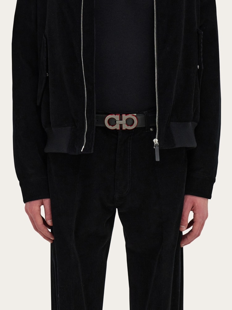 Reversible and adjustable Gancini belt Gallery image 4