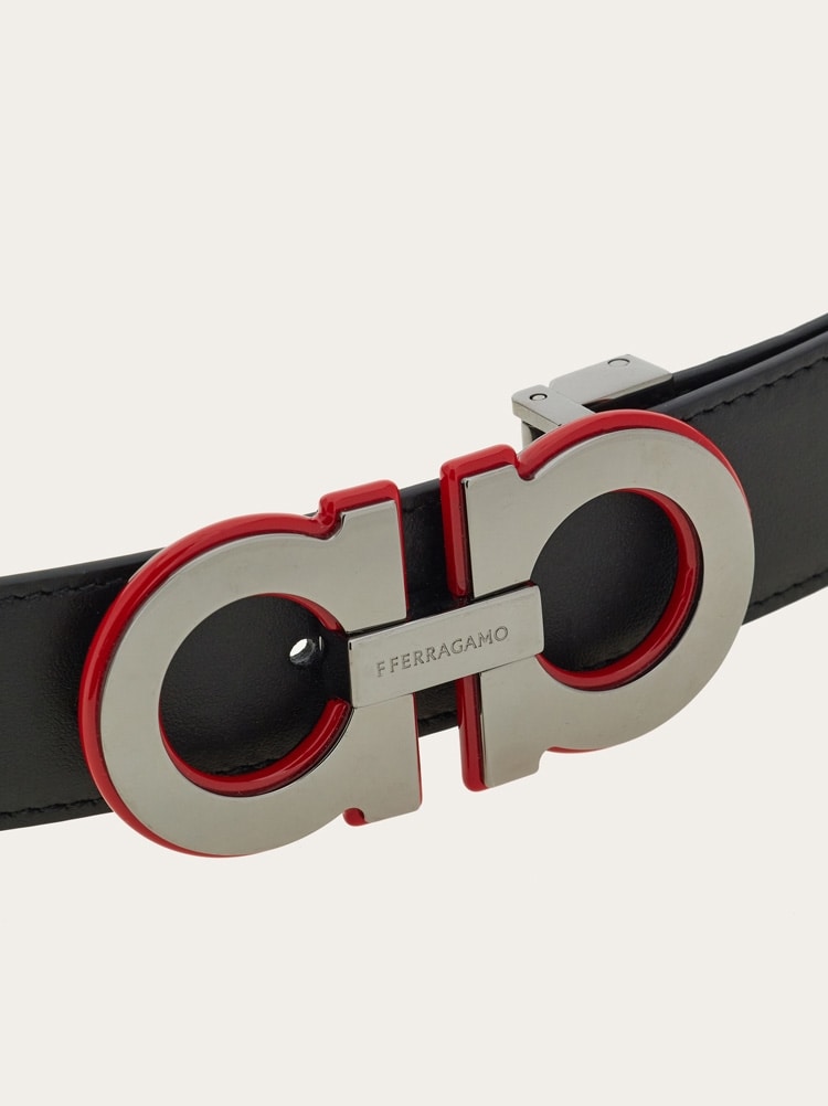 Reversible and adjustable Gancini belt Gallery image 5