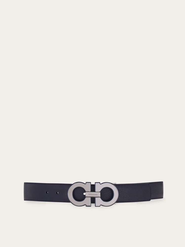 Reversible and adjustable Gancini belt Gallery image 1
