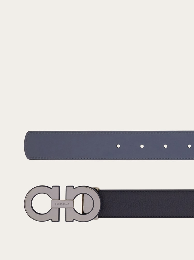 Reversible and adjustable Gancini belt Gallery image 2