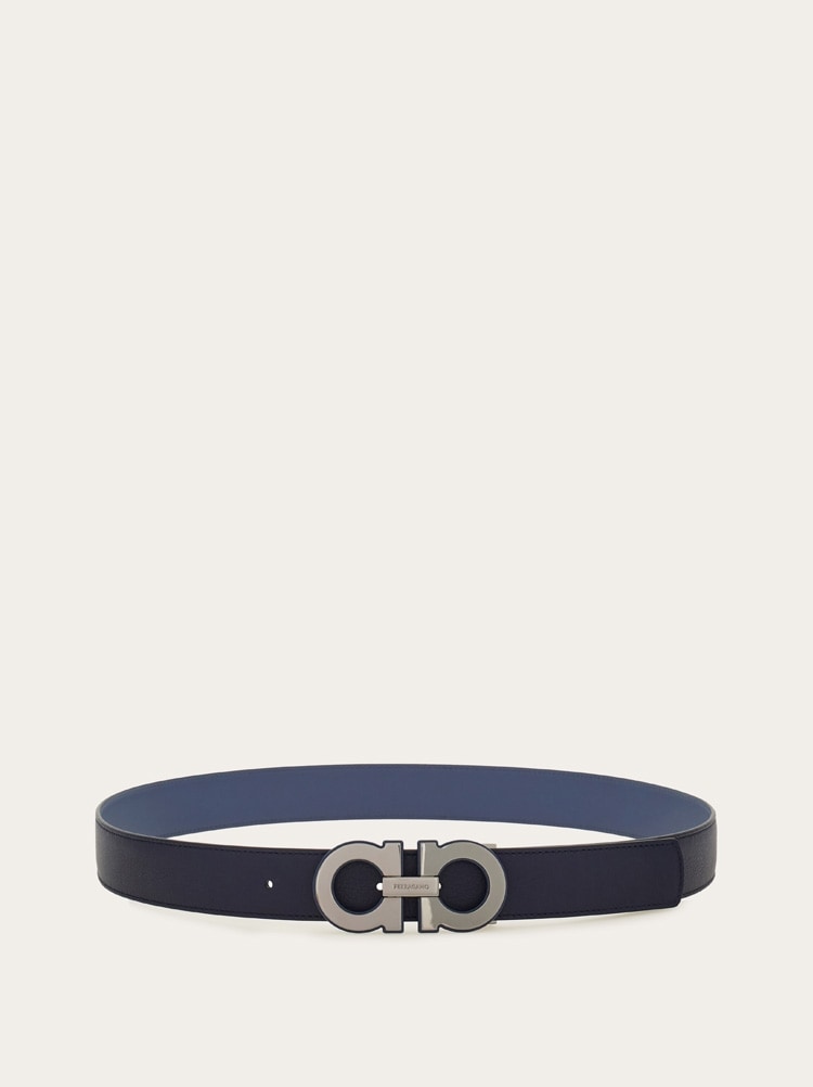 Reversible and adjustable Gancini belt Gallery image 3