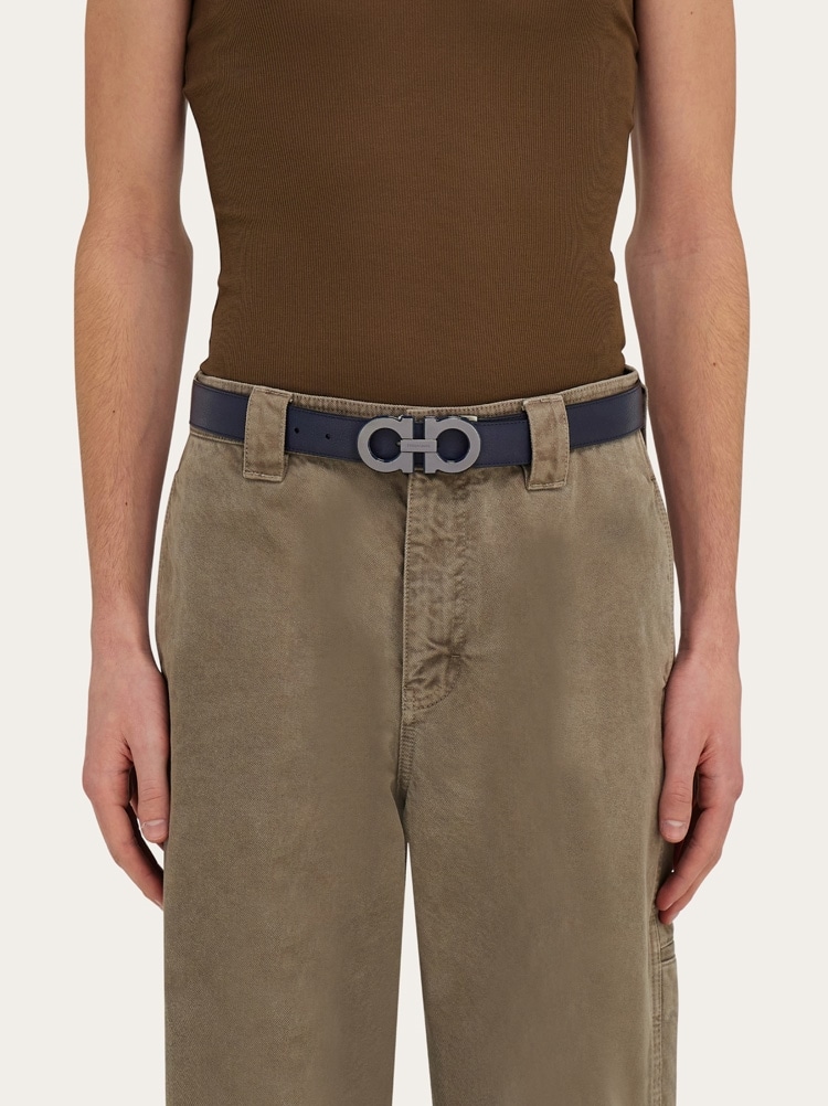 Reversible and adjustable Gancini belt Gallery image 4