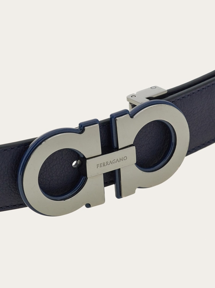 Reversible and adjustable Gancini belt Gallery image 5
