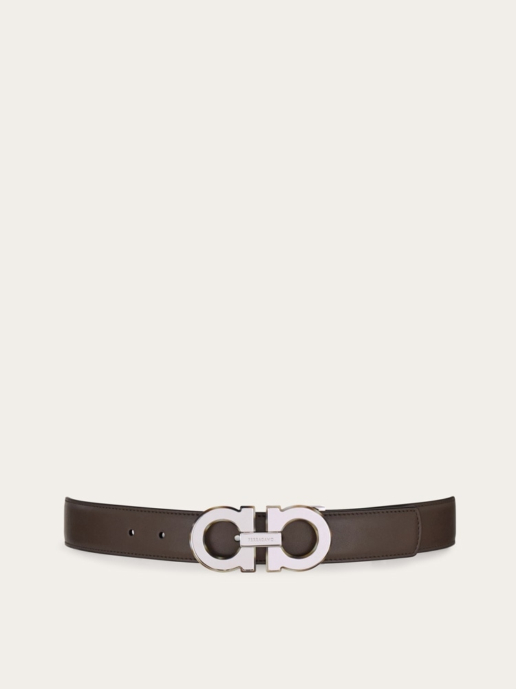 Reversible and adjustable Gancini belt Gallery image 1
