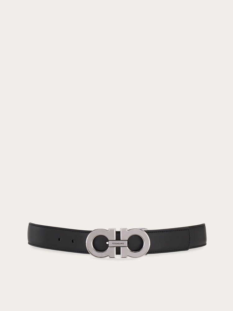 Reversible and adjustable Gancini belt Gallery image 1