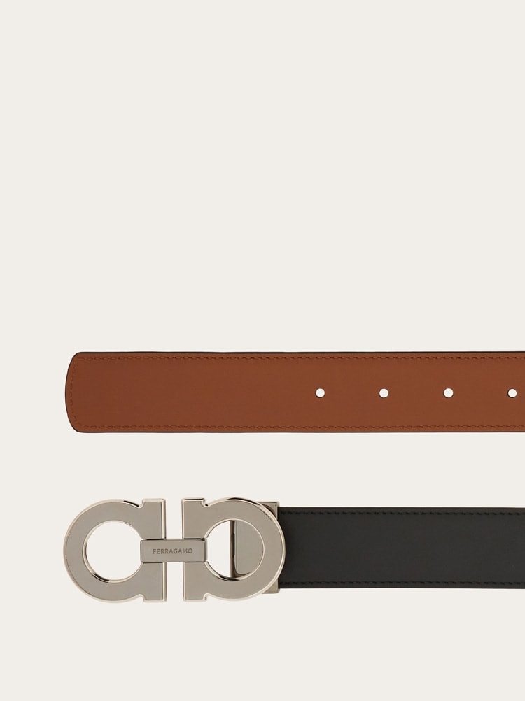 Reversible and adjustable Gancini belt Gallery image 2