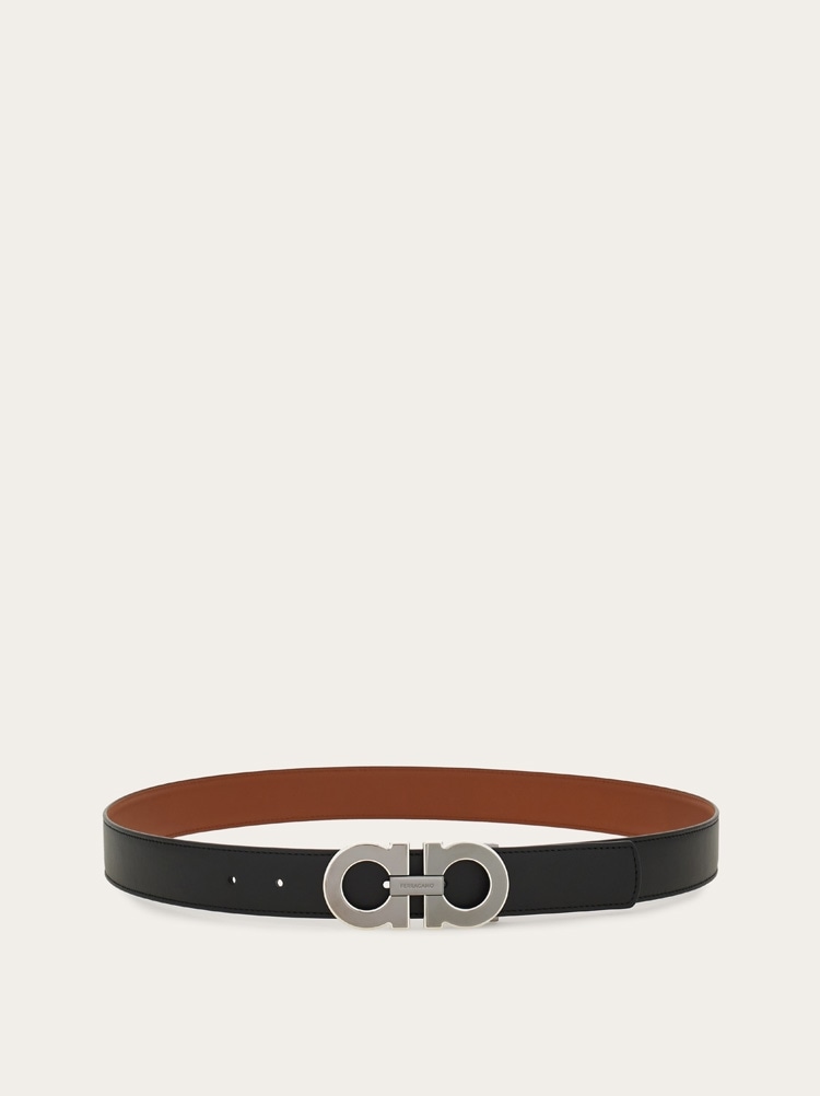 Reversible and adjustable Gancini belt Gallery image 3