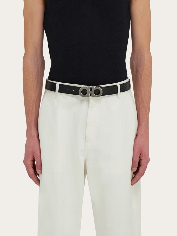 Reversible and adjustable Gancini belt Gallery image 4
